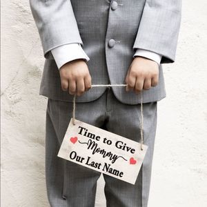 Time to give mommy our last name sign